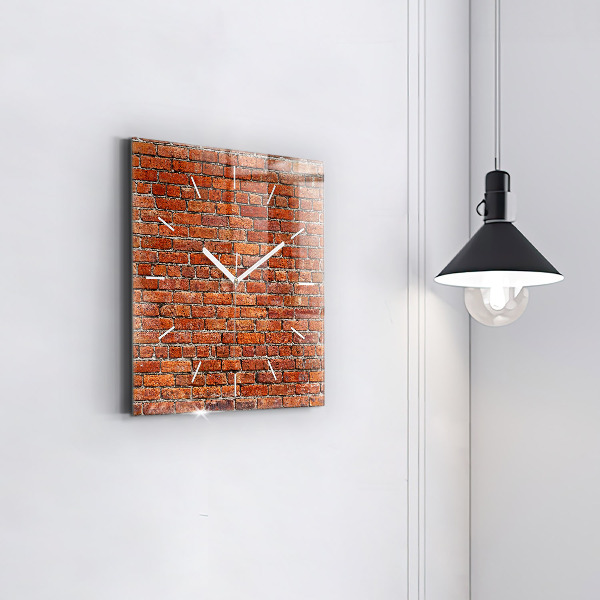 Square wall clock Old brick wall