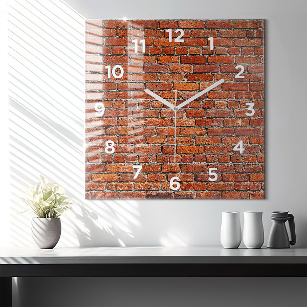 Square wall clock Old brick wall