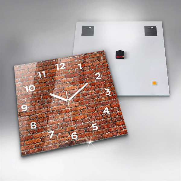 Square wall clock Old brick wall