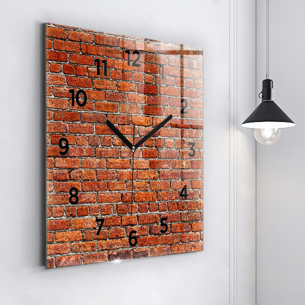 Square wall clock Old brick wall