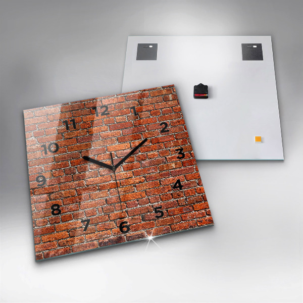 Square wall clock Old brick wall