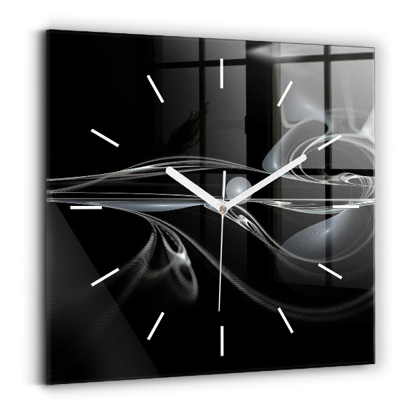 Square wall clock Abstract smoke