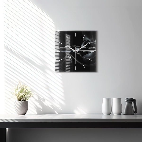 Square wall clock Abstract smoke