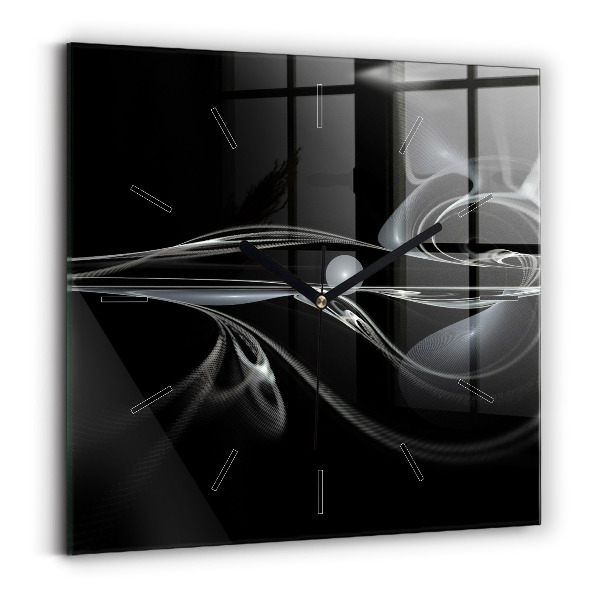 Square wall clock Abstract smoke