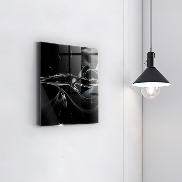 Square wall clock Abstract smoke