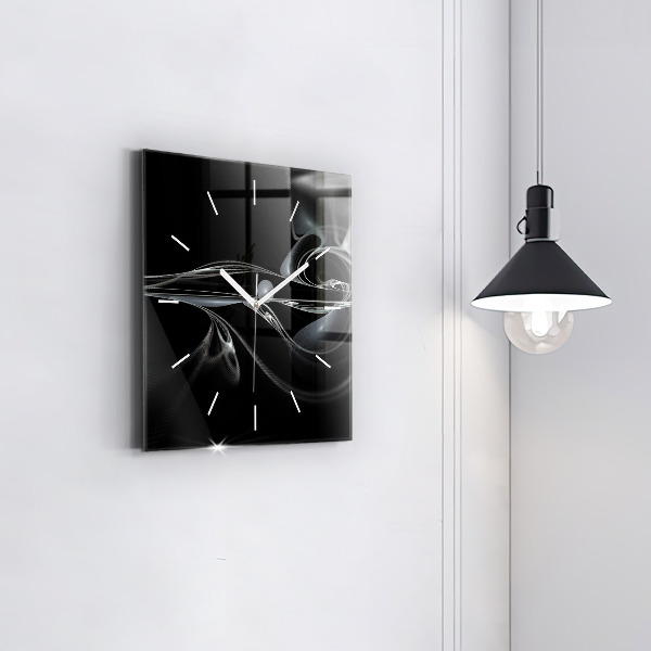 Square wall clock Abstract smoke