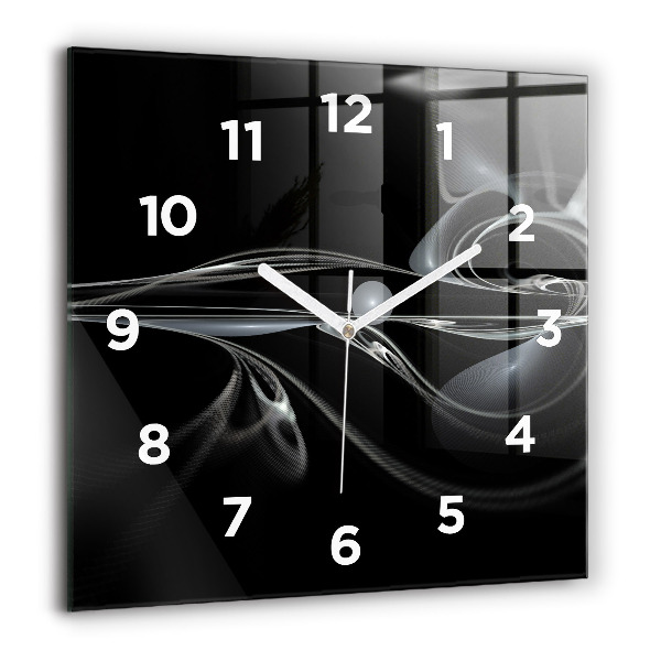 Square wall clock Abstract smoke