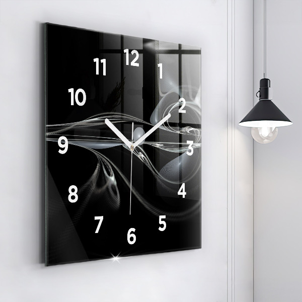 Square wall clock Abstract smoke