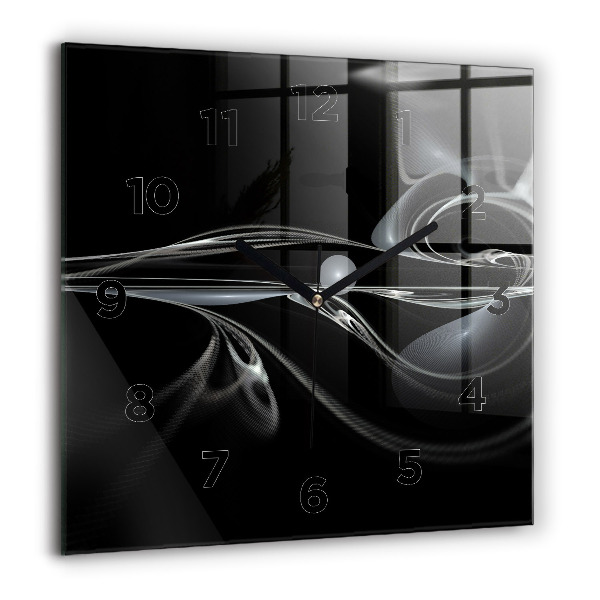 Square wall clock Abstract smoke