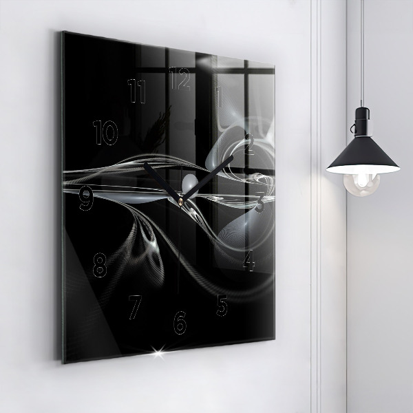 Square wall clock Abstract smoke