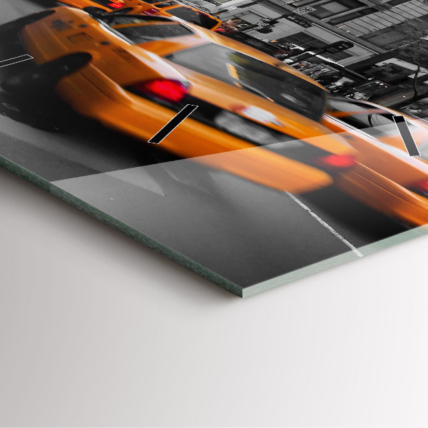 Square wall clock Manhattan and Taxis