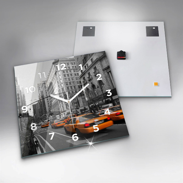Square wall clock Manhattan and Taxis