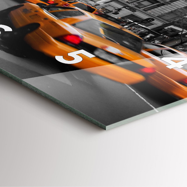 Square wall clock Manhattan and Taxis