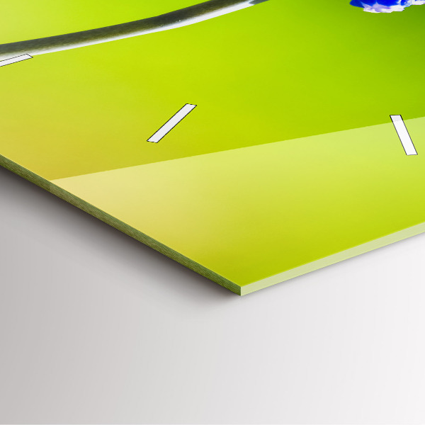 Square wall clock Blue flowers