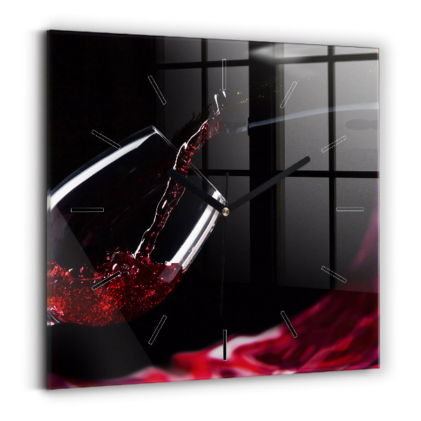 Square wall clock Red wine