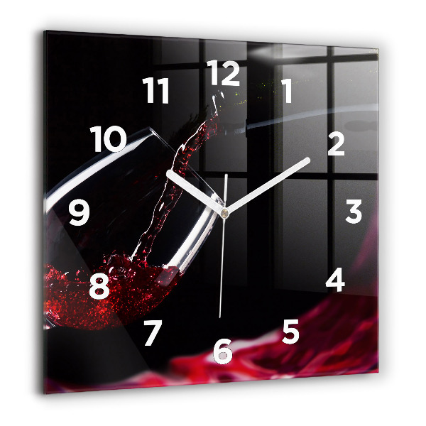 Square wall clock Red wine