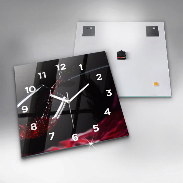 Square wall clock Red wine