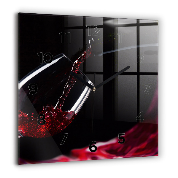 Square wall clock Red wine