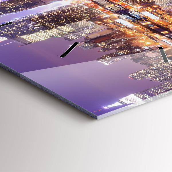 Square wall clock New York City at Night