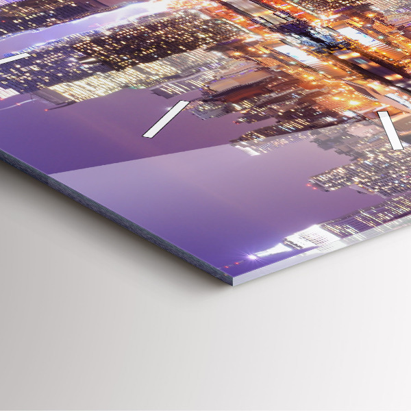 Square wall clock New York City at Night