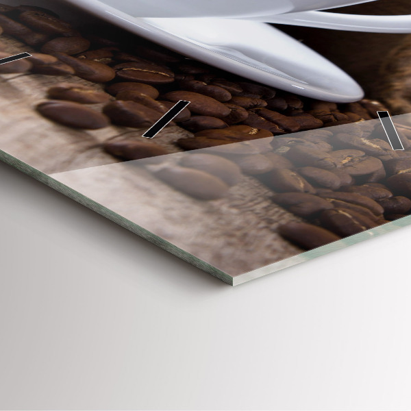 Square wall clock A cup of coffee