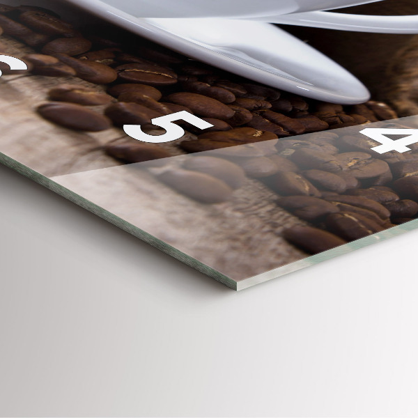 Square wall clock A cup of coffee