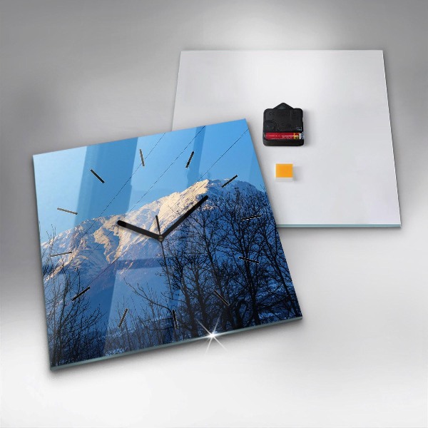 Square wall clock Mountain view