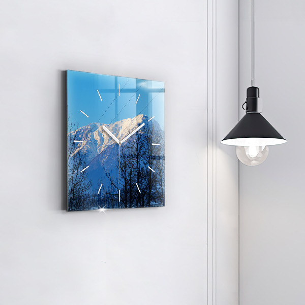 Square wall clock Mountain view