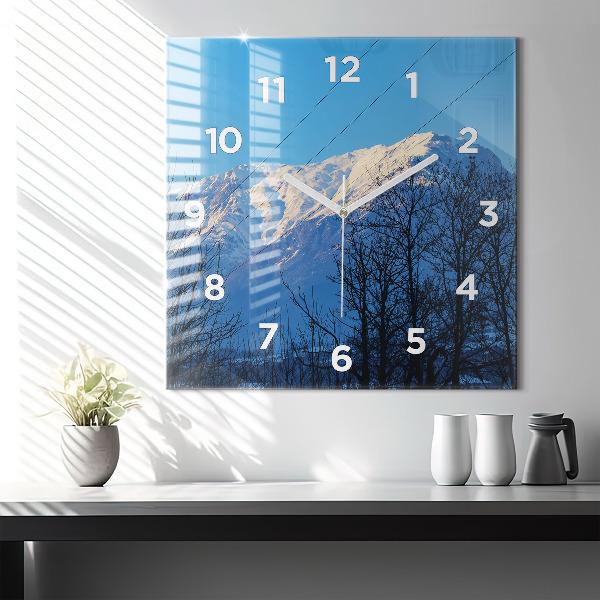 Square wall clock Mountain view