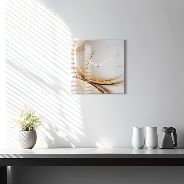 Square wall clock Golden abstraction