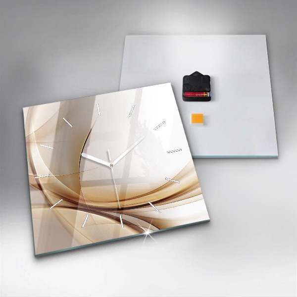 Square wall clock Golden abstraction