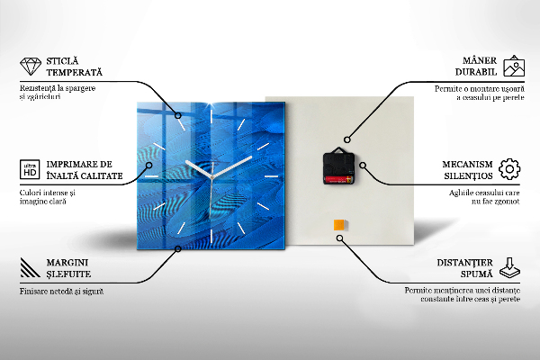 Square wall clock Metal abstraction