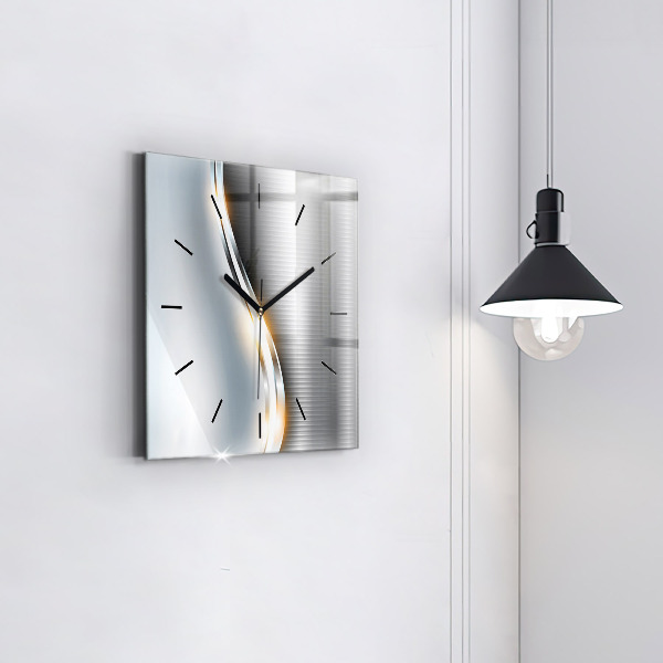 Square wall clock Metal abstraction