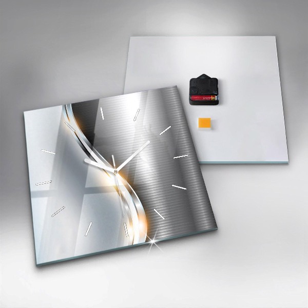 Square wall clock Metal abstraction