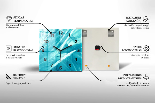 Square wall clock Metal abstraction