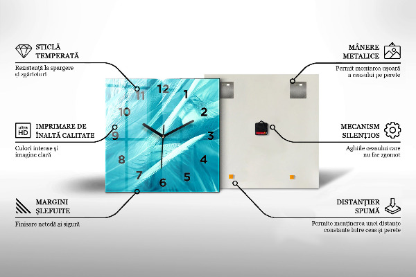 Square wall clock Metal abstraction