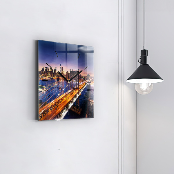 Square wall clock New York and the sunset