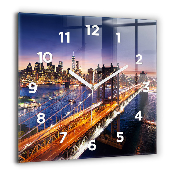 Square wall clock New York and the sunset