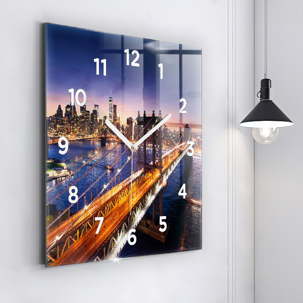 Square wall clock New York and the sunset