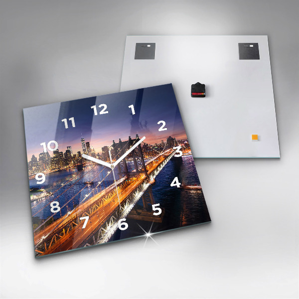 Square wall clock New York and the sunset