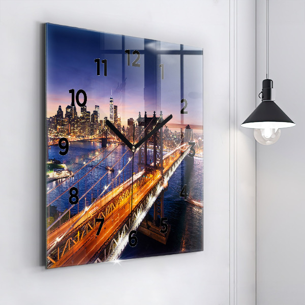 Square wall clock New York and the sunset