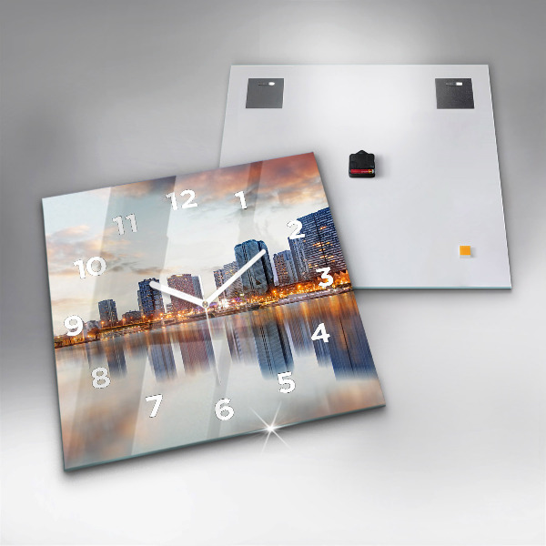 Square wall clock Panorama with the Eiffel Tower