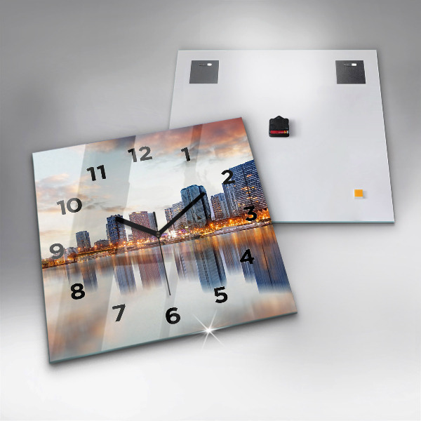 Square wall clock Panorama with the Eiffel Tower