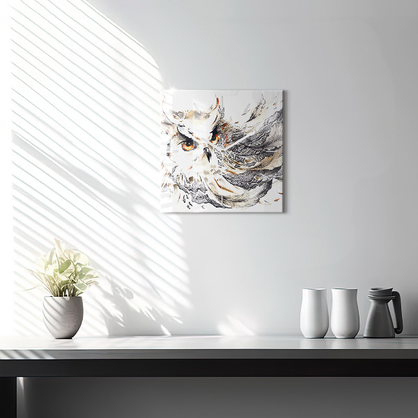 Square wall clock Owl symbol of wisdom