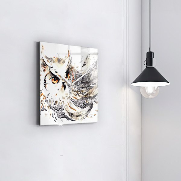 Square wall clock Owl symbol of wisdom