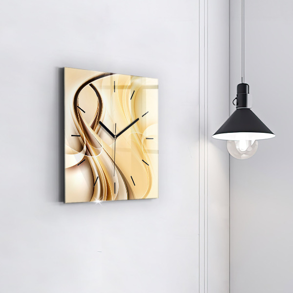 Square wall clock Abstraction waves