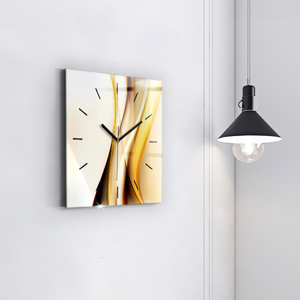 Square wall clock Abstract wave