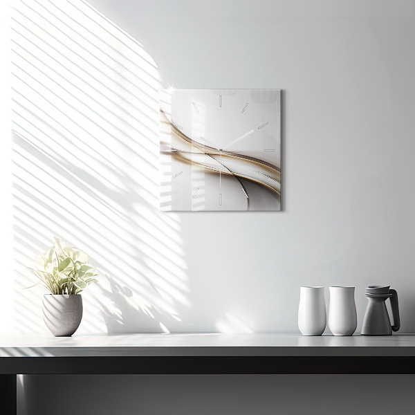 Square wall clock Abstract lines