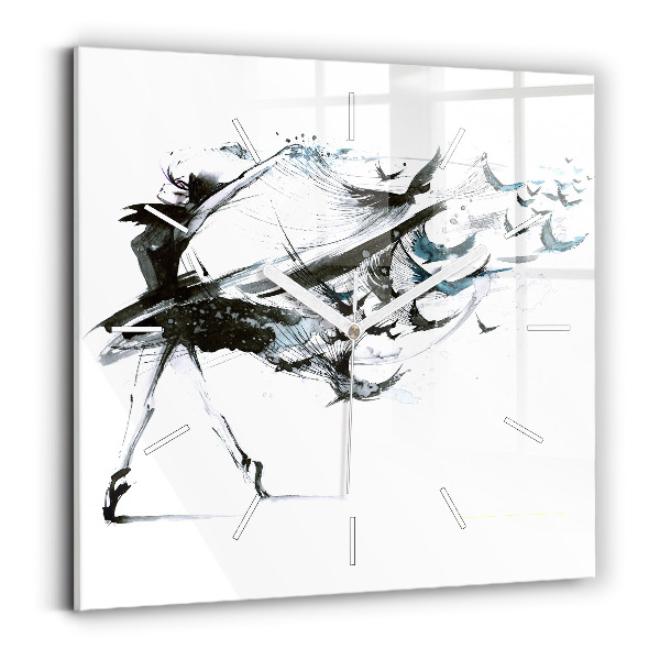 Square wall clock Woman dancing ballet