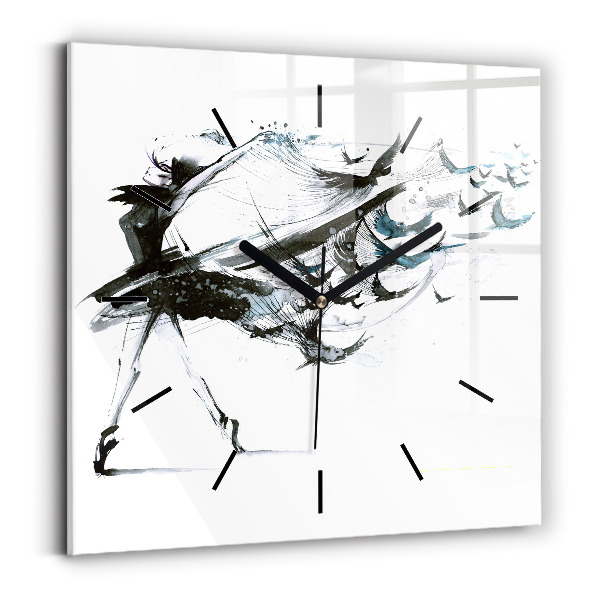 Square wall clock Woman dancing ballet